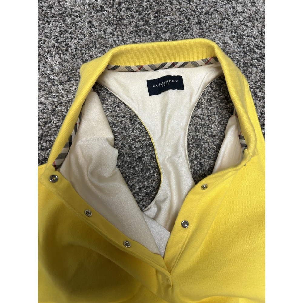 Vintage Burberry Golf Sleeveless Polo Top Yellow Racerback Tennis - Picture 8 of 11